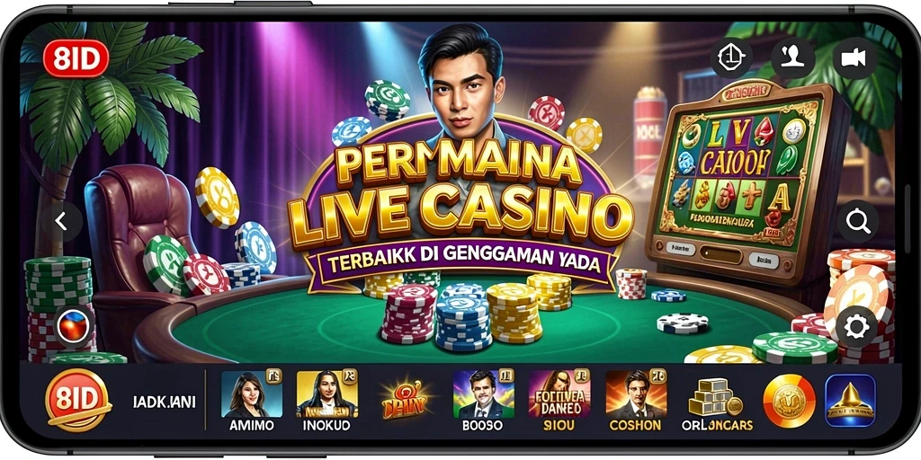 Tampilan gameplay Live Casino yang menarik di 8ID.