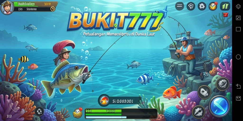 Tampilan menakjubkan dari gameplay memancing di BUKIT777.