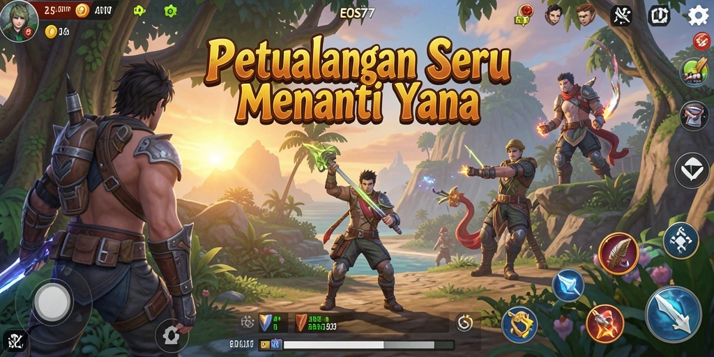 Tampilan gameplay menakjubkan dari game petualangan EOS77.