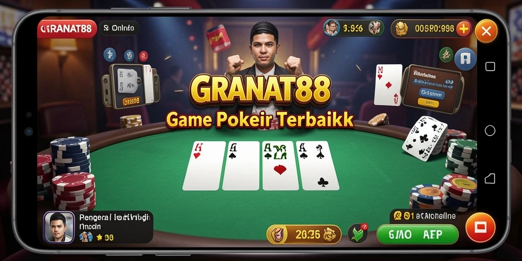 Screenshot GRANAT88 menampilkan permainan Poker yang seru dan menegangkan.