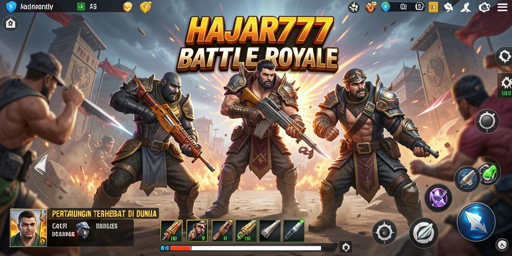 Tampilan gameplay seru dengan pertempuran intens di <strong>HAJAR777</strong>.