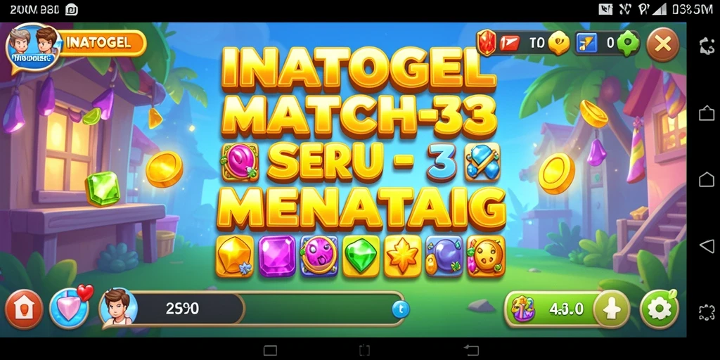 Tampilan gameplay seru INATOGEL, menampilkan aksi Match-3 yang menantang.