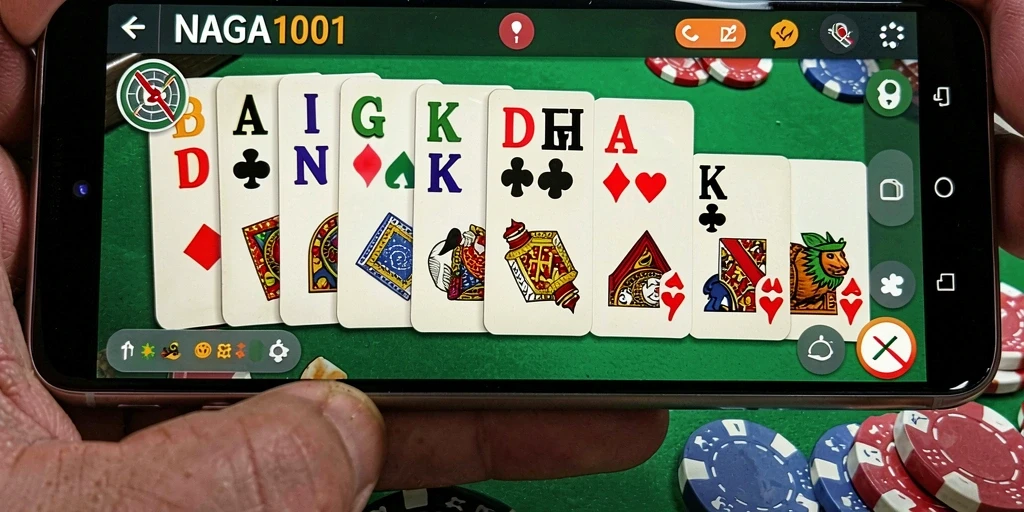 Screenshot gameplay NAGA1001 menunjukkan pertandingan Domino yang seru.