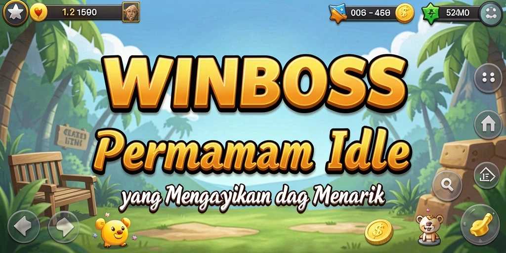 Screenshot permainan WINBOSS yang menunjukkan grafik Idle yang menarik.