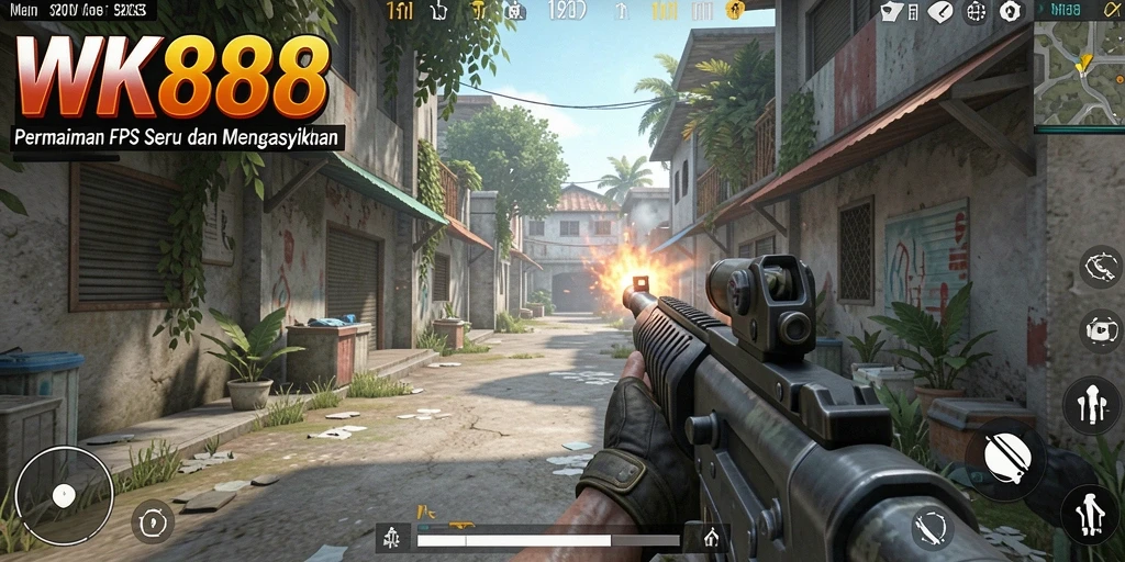Screenshot gameplay menunjukkan aksi seru dalam pertempuran FPS.
